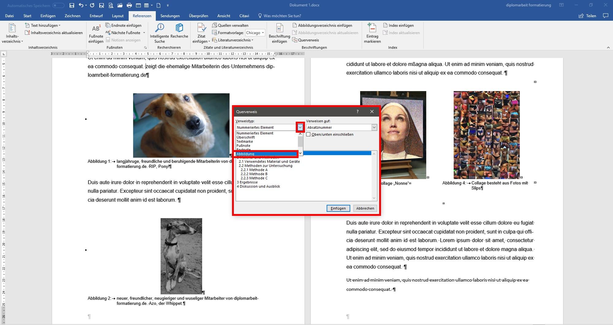 Word Querverweise einfügen & aktualisieren layoutheo.de