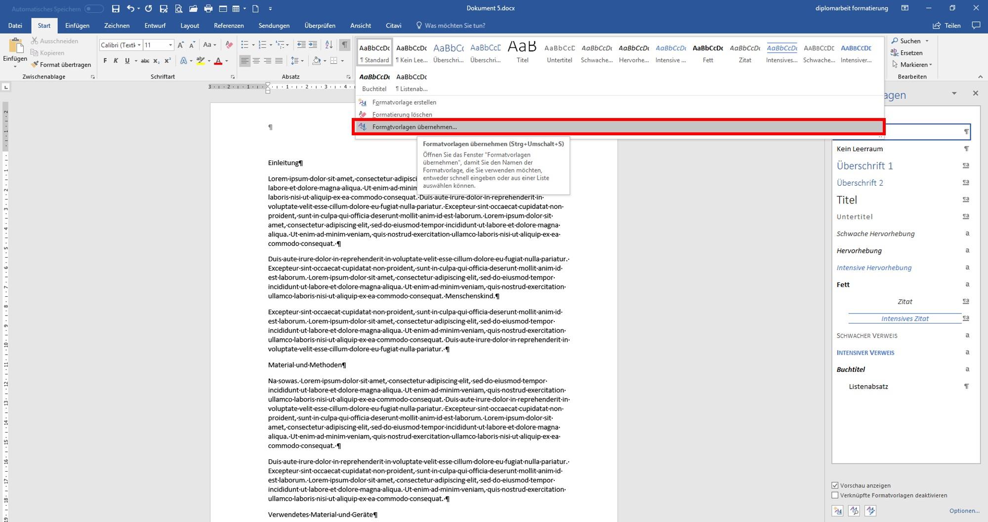 neuformat4 Eigene Formatvorlage erstellen