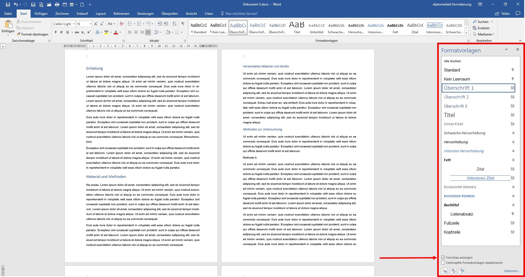 Word Überschriften einer Formatvorlage zuweisen layoutheo.de