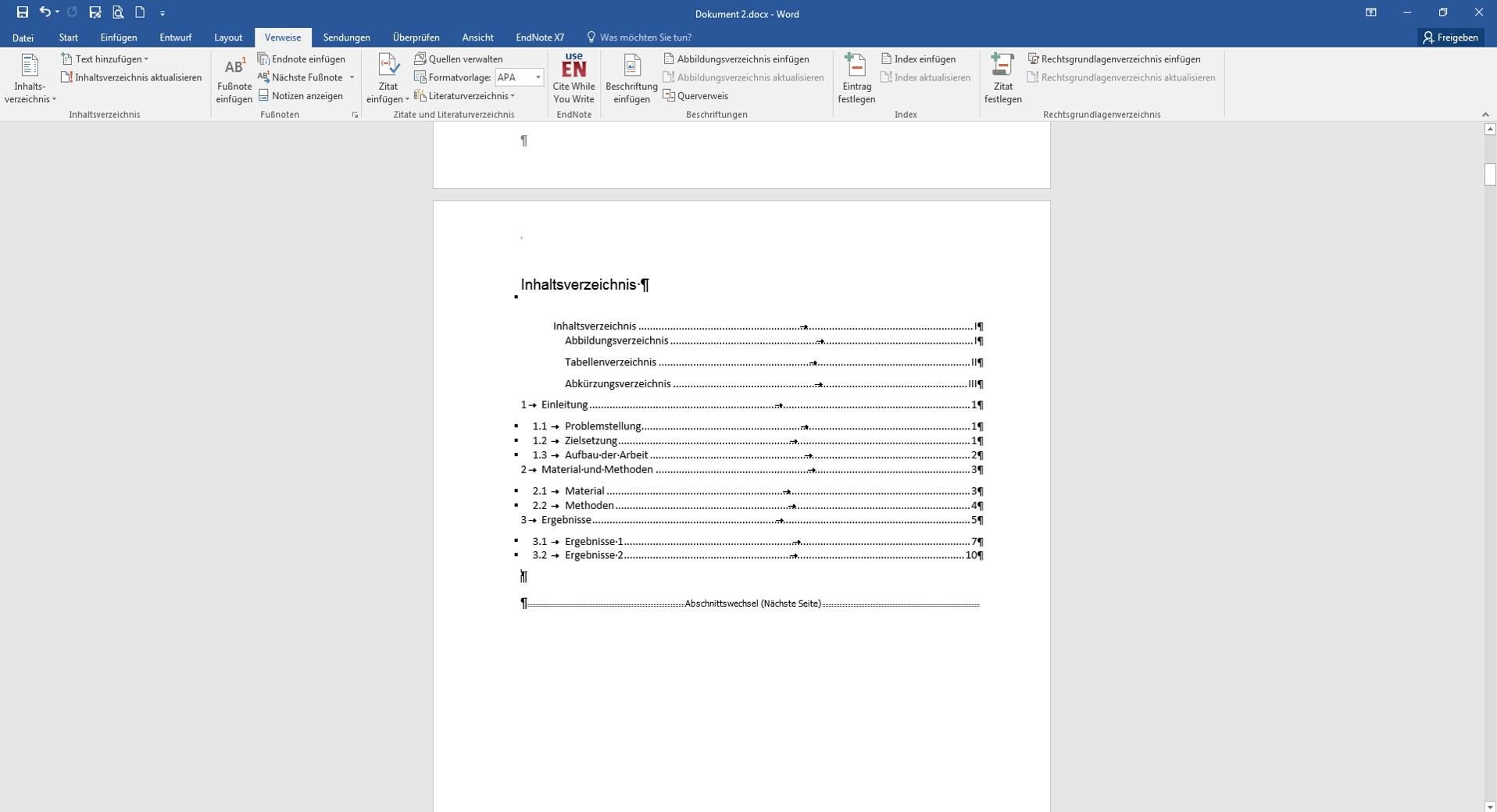 Inhaltsverzeichnis_formatieren1-52b610fe image unformatiertes Inhaltsverzeichnis